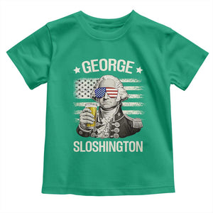 George Sloshington Washington Toddler T Shirt 4th of July America Flag Beer TS14 Irish Green Print Your Wear