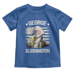 George Sloshington Washington Toddler T Shirt 4th of July America Flag Beer TS14 Royal Blue Print Your Wear