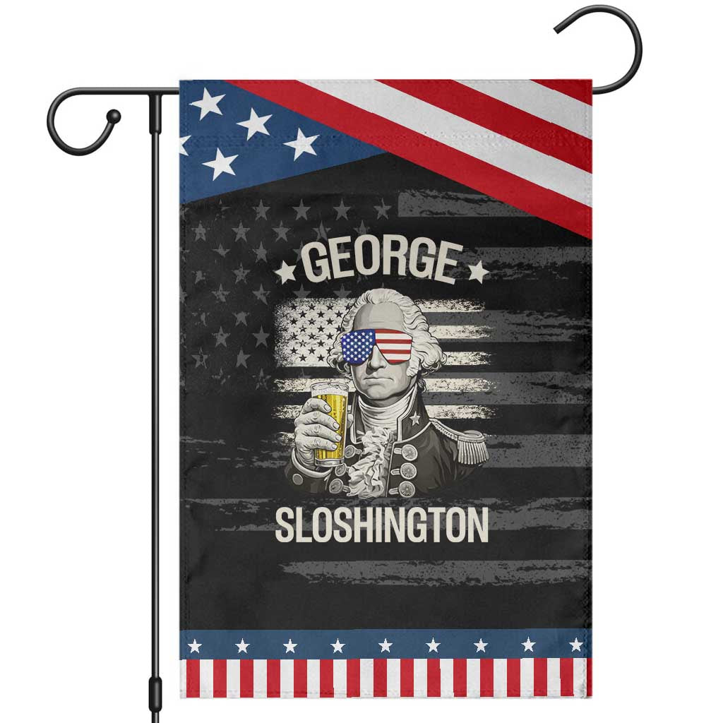 George Sloshington Washington Garden Flag 4th of July America Flag Beer TS14 Distressed Black Blue Print Your Wear