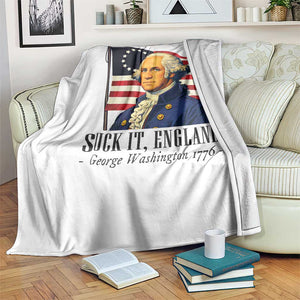 Funny George Washington 1776 Throw Blanket 4th July Suck-It England TS14 Print Your Wear