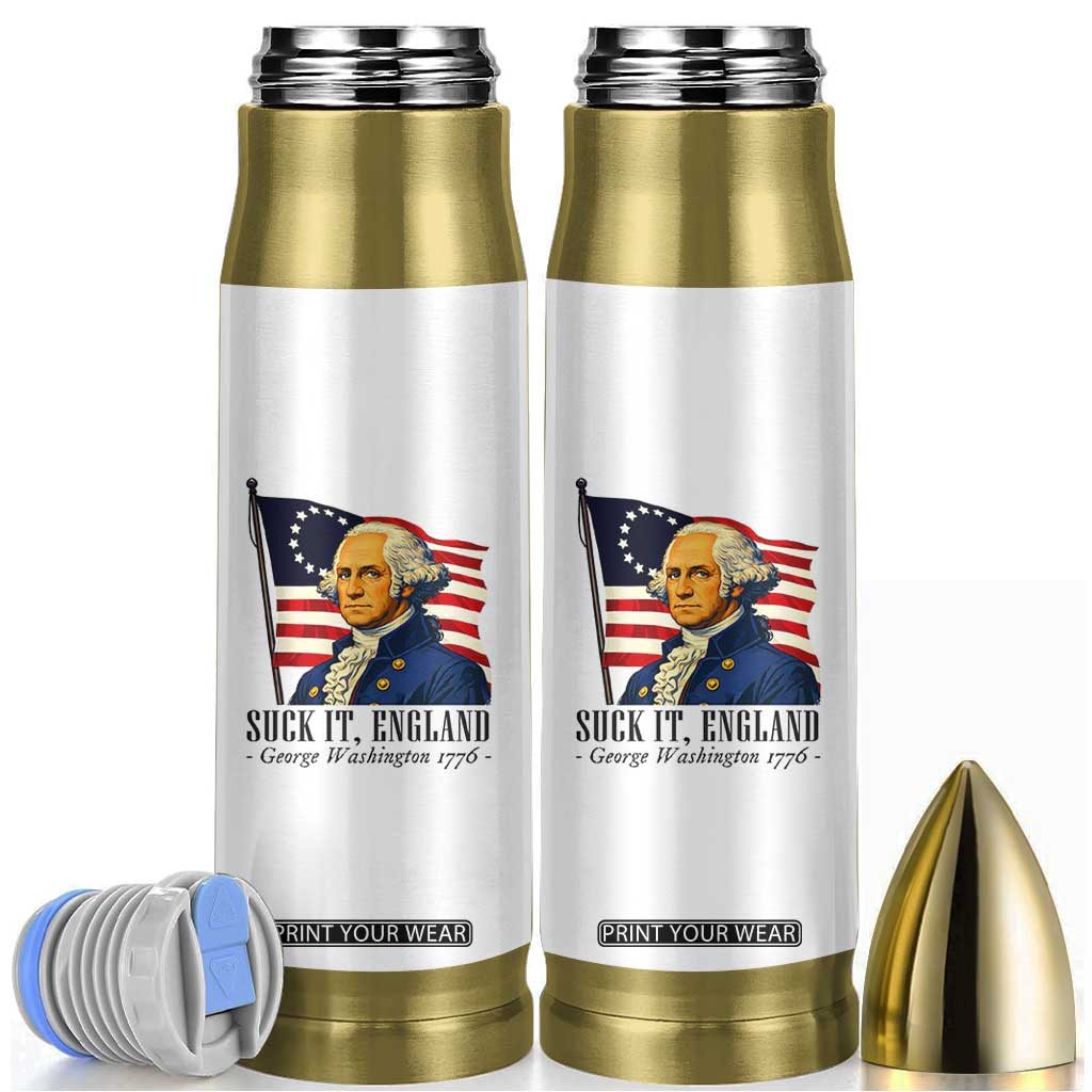 Funny George Washington 1776 Bullet Tumbler 4th July Suck-It England TS14 White Print Your Wear