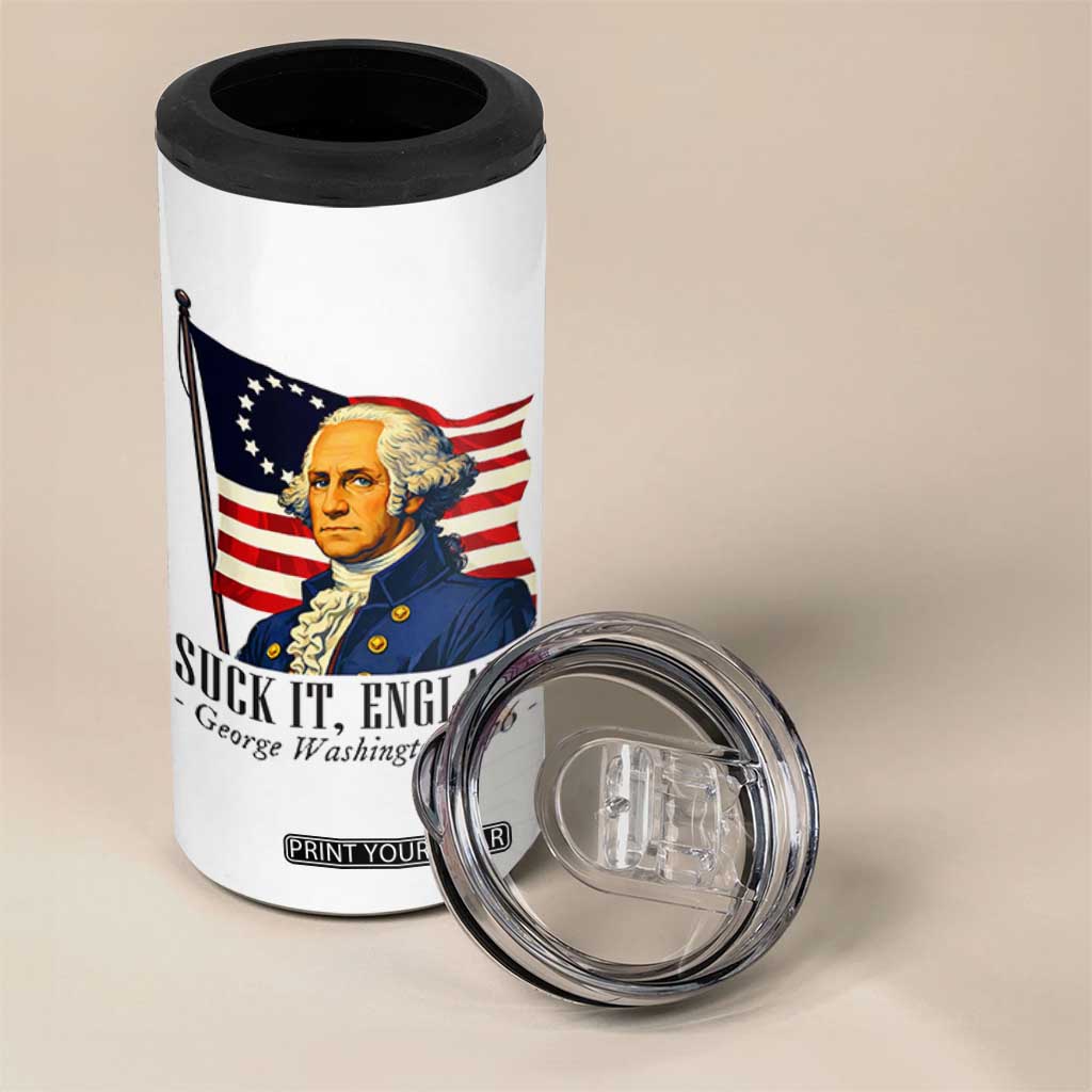 Funny George Washington 1776 4 in 1 Can Cooler Tumbler 4th July Suck-It England TS14 Print Your Wear