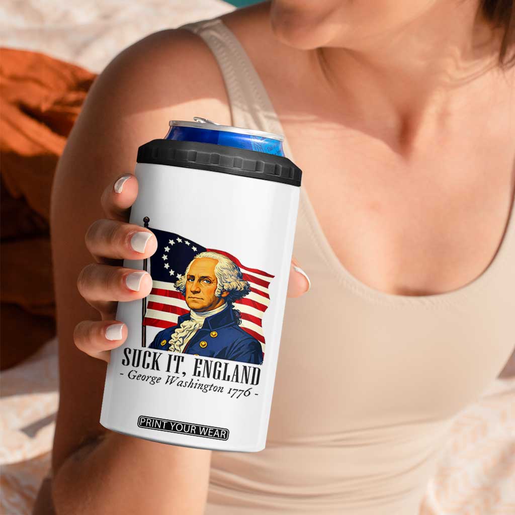 Funny George Washington 1776 4 in 1 Can Cooler Tumbler 4th July Suck-It England TS14 Print Your Wear