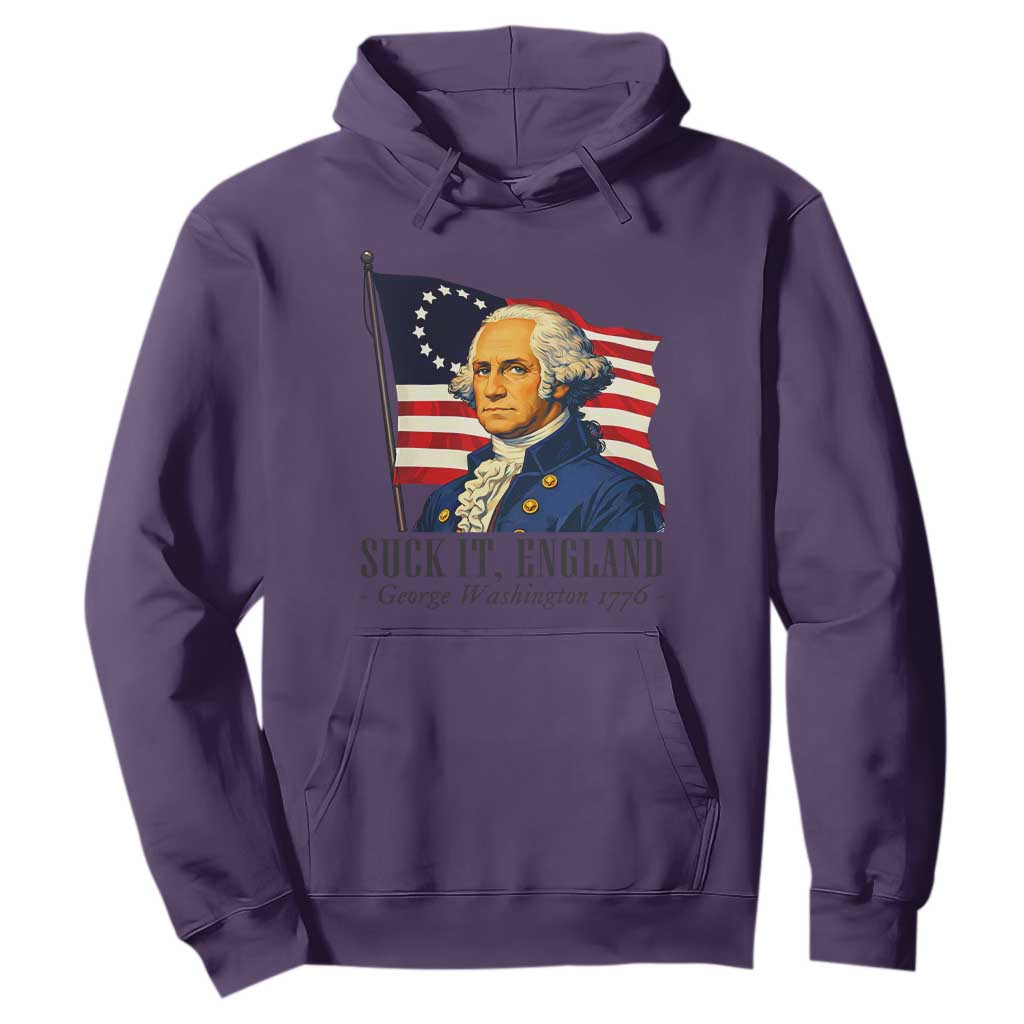 Funny George Washington 1776 Hoodie 4th July Suck-It England TS14 Purple Print Your Wear