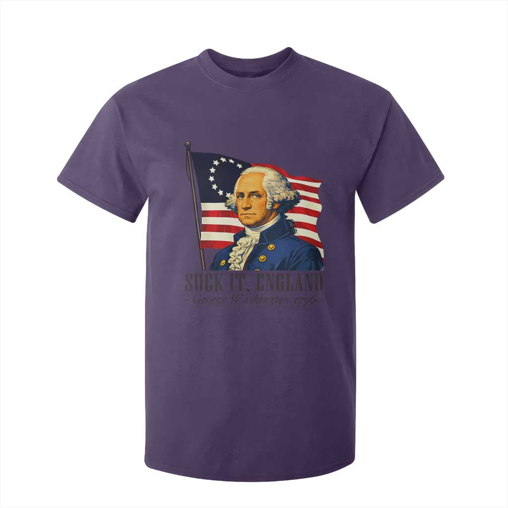 Funny George Washington 1776 T Shirt For Kid 4th July Suck-It England TS14 Purple Print Your Wear