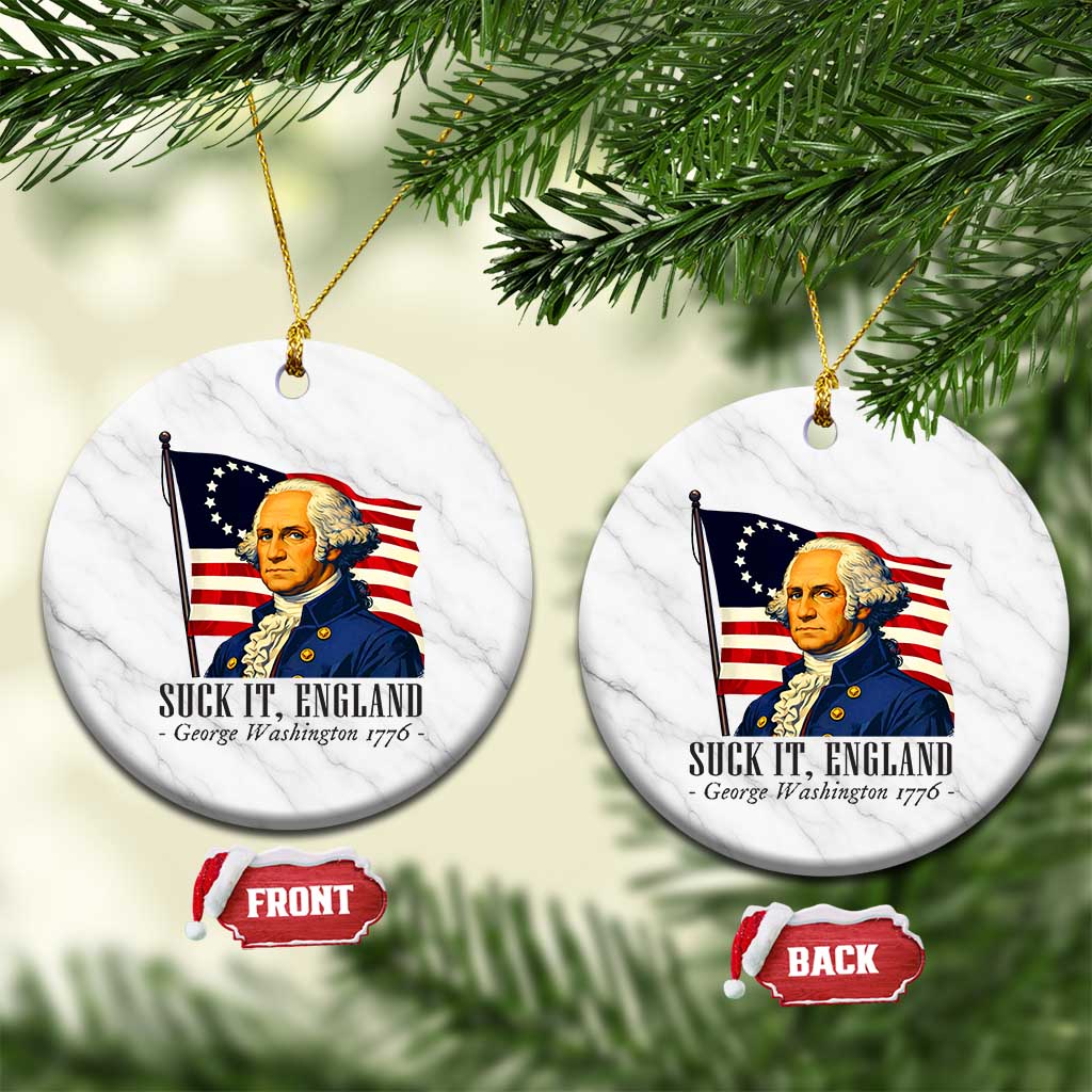 Funny George Washington 1776 Ceramic Ornament 4th July Suck-It England TS14 1pc White Marble Print Your Wear