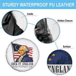 Funny George Washington 1776 Spare Tire Cover 4th July Suck-It England TS14 Print Your Wear