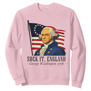 Funny George Washington 1776 Sweatshirt 4th July Suck-It England TS14 Light Pink Print Your Wear