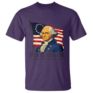 Funny George Washington 1776 T Shirt 4th July Suck-It England TS14 Purple Print Your Wear