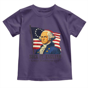 Funny George Washington 1776 Toddler T Shirt 4th July Suck-It England TS14 Purple Print Your Wear