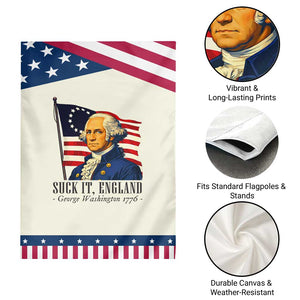 Funny George Washington 1776 Garden Flag 4th July Suck-It England TS14 Print Your Wear