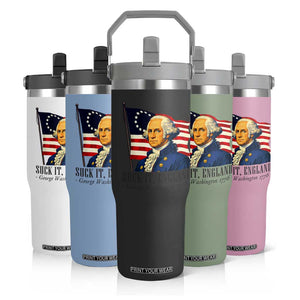 Funny George Washington 1776 Flip Straw Tumbler 4th July Suck-It England TS14 Print Your Wear