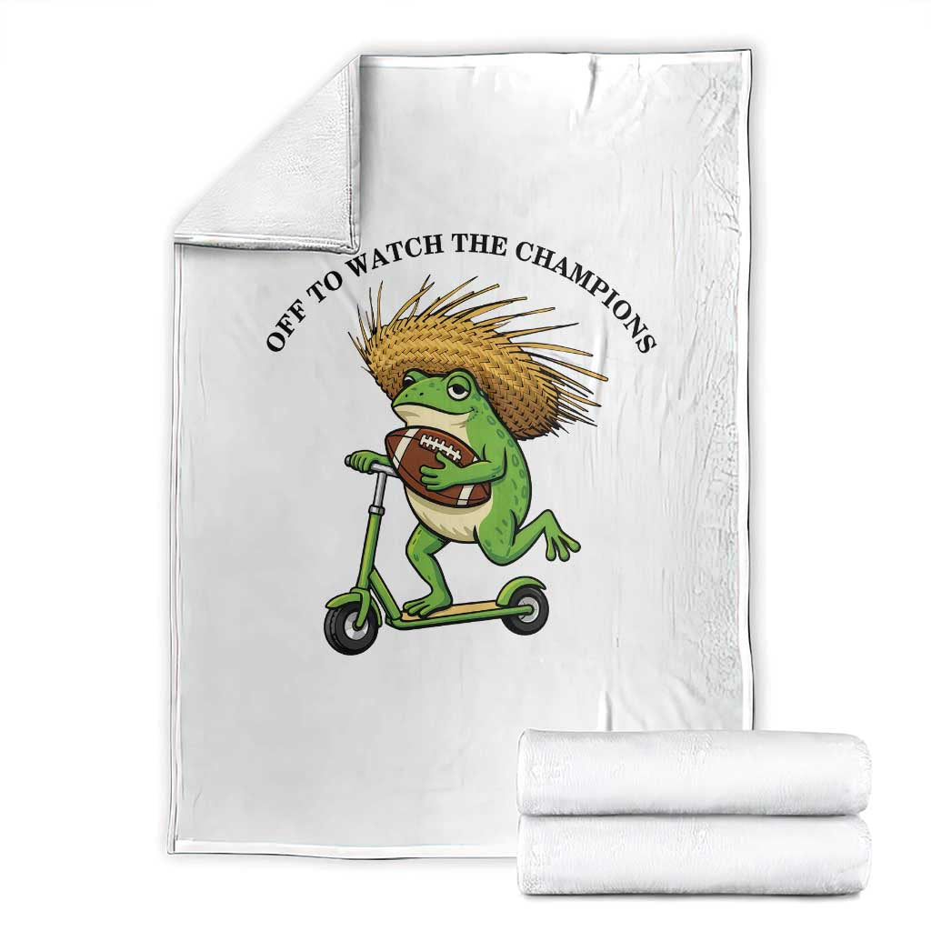 Seattle Championship 2026 Throw Blanket Funny Frog Football TS14 White Print Your Wear