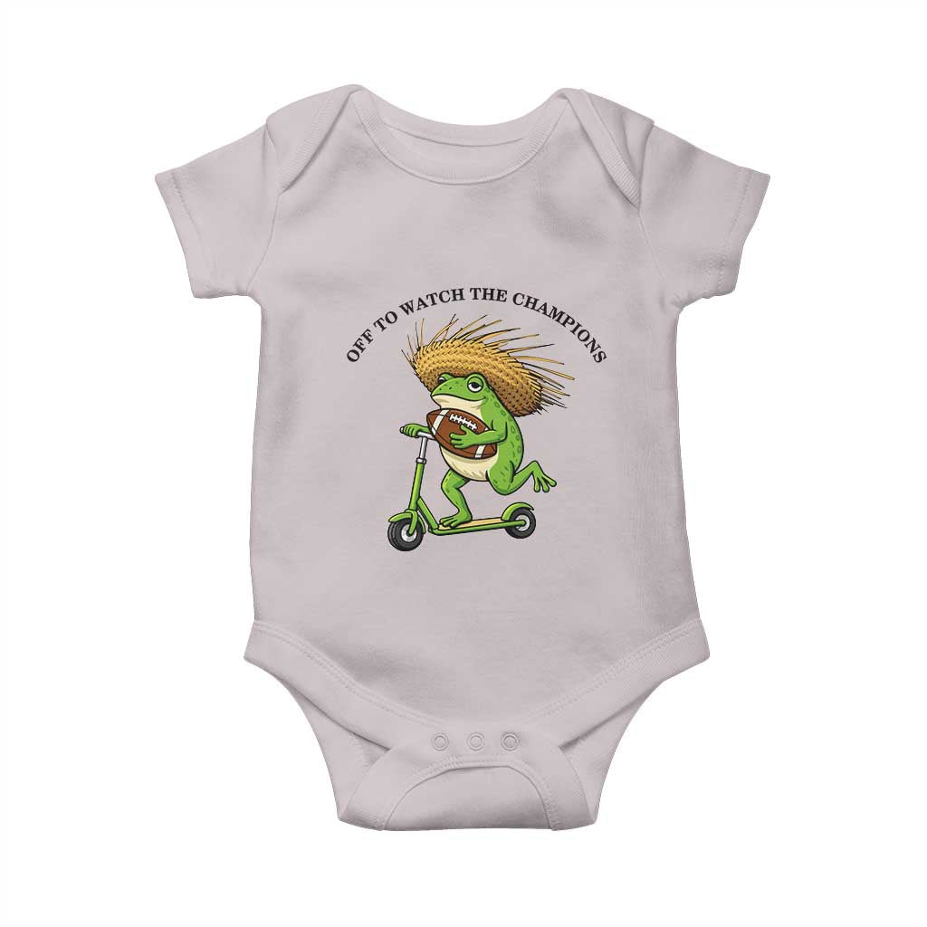 Seattle Championship 2026 Baby Onesie Funny Frog Football TS14 Ice Gray Print Your Wear