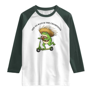 Seattle Championship 2026 Raglan Shirt Funny Frog Football TS14 White Dark Forest Green Print Your Wear