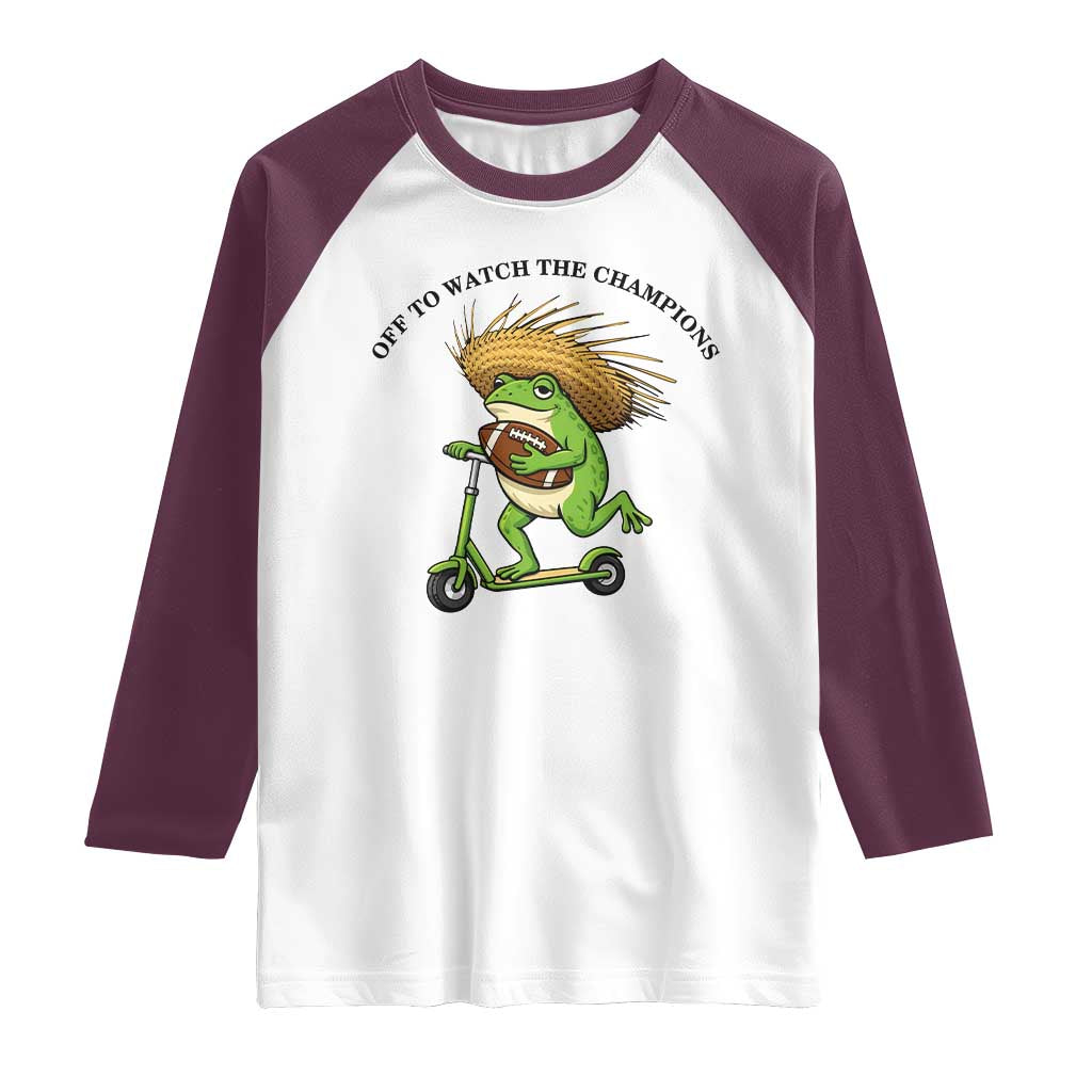 Seattle Championship 2026 Raglan Shirt Funny Frog Football TS14 White Maroon Print Your Wear