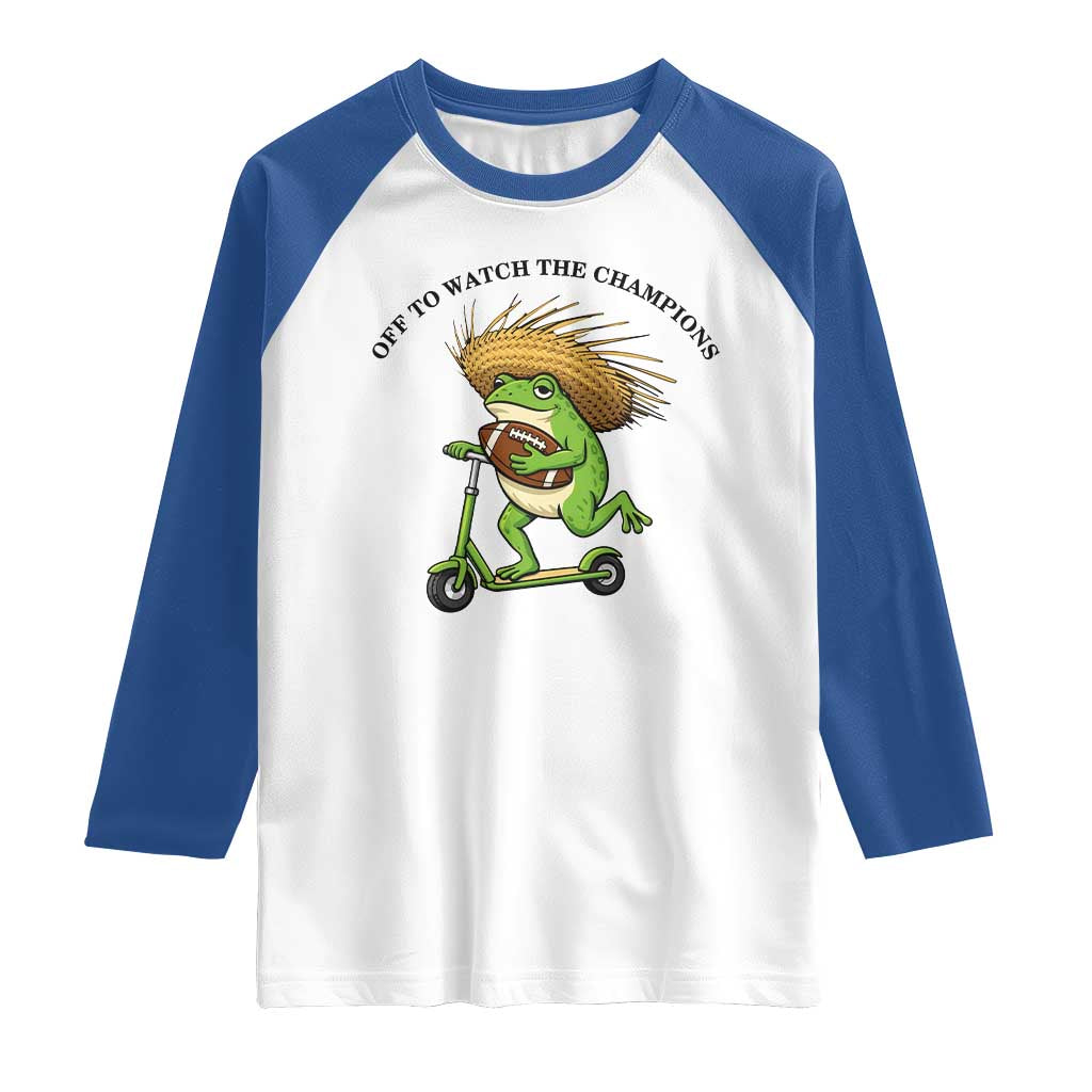 Seattle Championship 2026 Raglan Shirt Funny Frog Football TS14 White Royal Print Your Wear