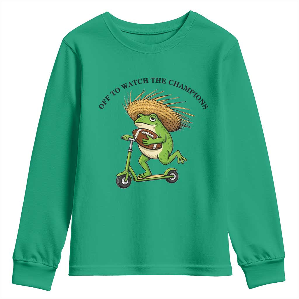 Seattle Championship 2026 Youth Sweatshirt Funny Frog Football TS14 Irish Green Print Your Wear