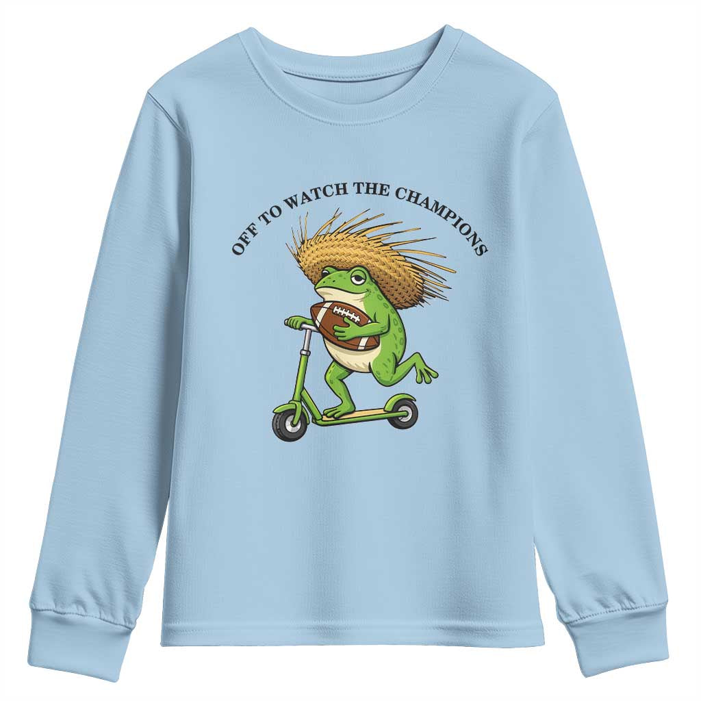 Seattle Championship 2026 Youth Sweatshirt Funny Frog Football TS14 Light Blue Print Your Wear