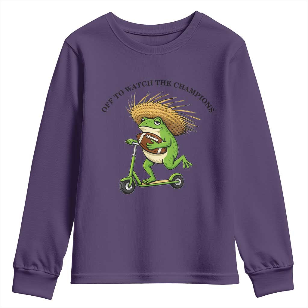 Seattle Championship 2026 Youth Sweatshirt Funny Frog Football TS14 Purple Print Your Wear