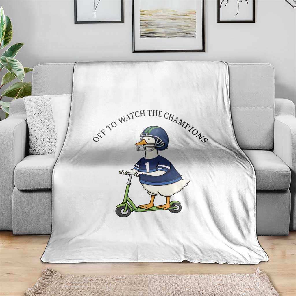Funny Seattle Goose 2026 Throw Blanket Off To Watch The Champions TS14 Print Your Wear