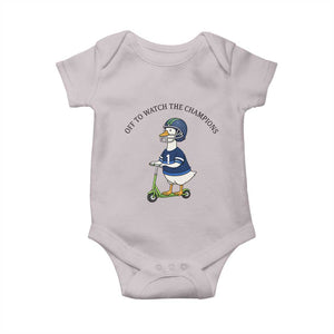 Funny Seattle Goose 2026 Baby Onesie Off To Watch The Champions TS14 Ice Gray Print Your Wear