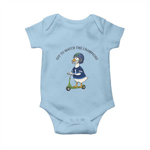 Funny Seattle Goose 2026 Baby Onesie Off To Watch The Champions TS14 Light Blue Print Your Wear