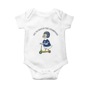 Funny Seattle Goose 2026 Baby Onesie Off To Watch The Champions TS14 White Print Your Wear