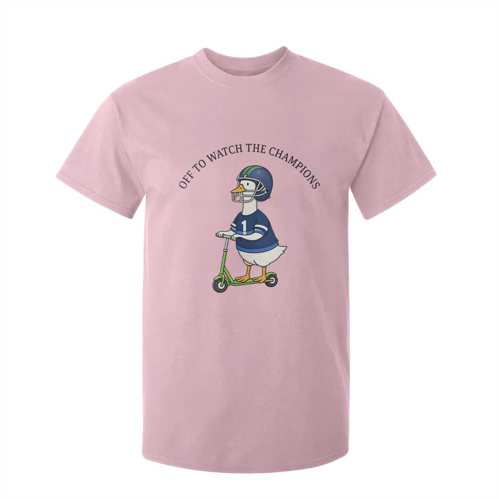 Funny Seattle Goose 2026 T Shirt For Kid Off To Watch The Champions TS14 Light Pink Print Your Wear
