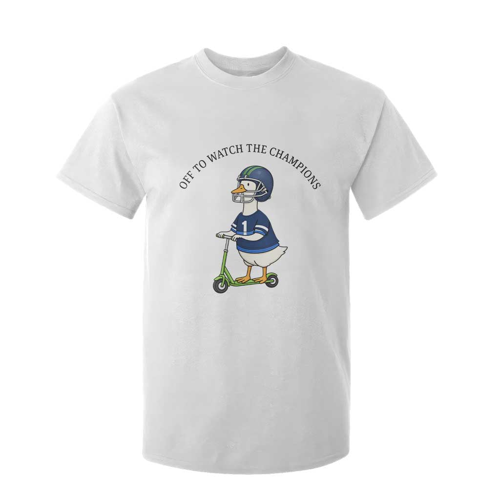 Funny Seattle Goose 2026 T Shirt For Kid Off To Watch The Champions TS14 White Print Your Wear