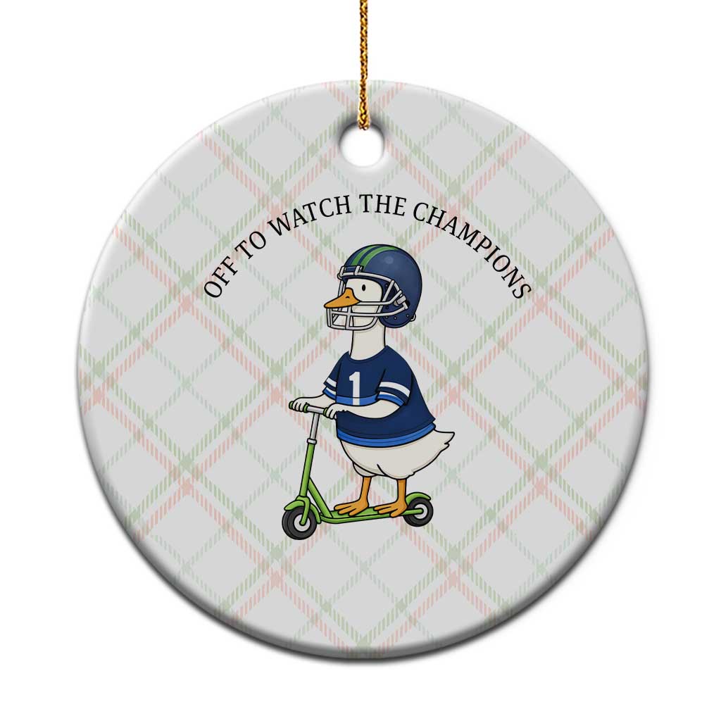 Funny Seattle Goose 2026 Ceramic Ornament Off To Watch The Champions TS14 1pc Christmas Plaid Print Your Wear