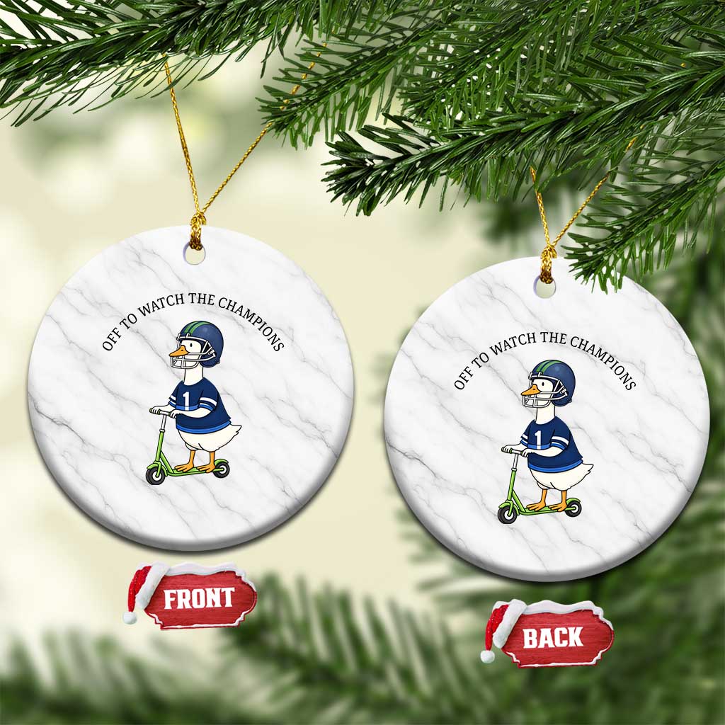 Funny Seattle Goose 2026 Ceramic Ornament Off To Watch The Champions TS14 1pc White Marble Print Your Wear