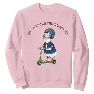 Funny Seattle Goose 2026 Sweatshirt Off To Watch The Champions TS14 Light Pink Print Your Wear