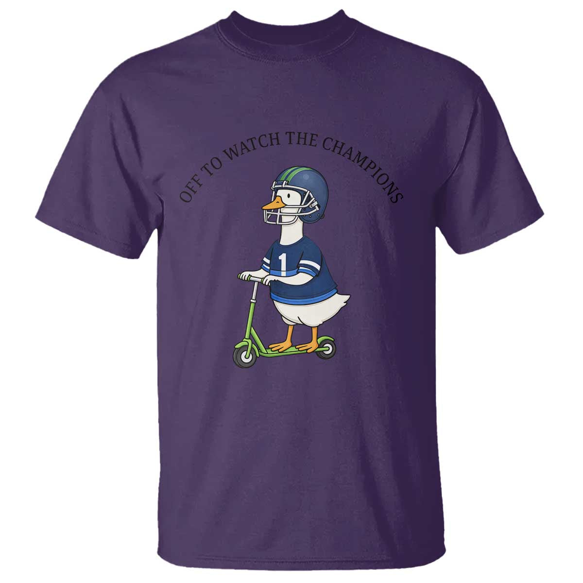 Funny Seattle Goose 2026 T Shirt Off To Watch The Champions TS14 Purple Print Your Wear