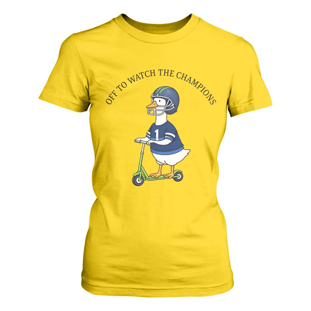 Funny Seattle Goose 2026 T Shirt For Women Off To Watch The Champions TS14 Daisy Print Your Wear