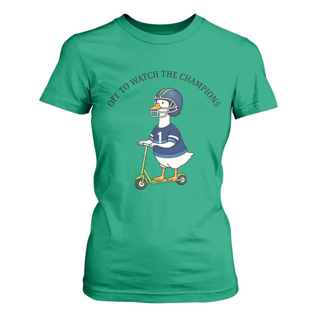 Funny Seattle Goose 2026 T Shirt For Women Off To Watch The Champions TS14 Irish Green Print Your Wear