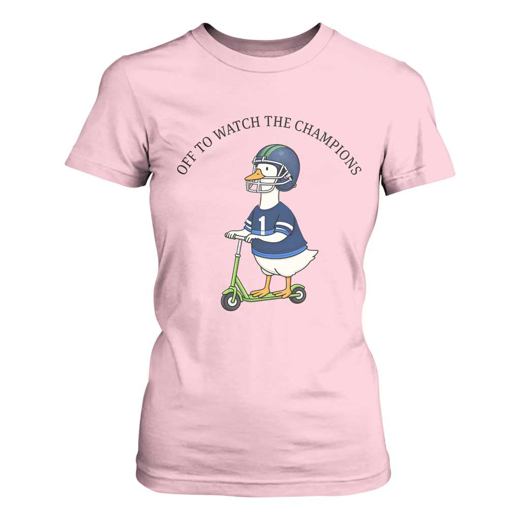 Funny Seattle Goose 2026 T Shirt For Women Off To Watch The Champions TS14 Light Pink Print Your Wear