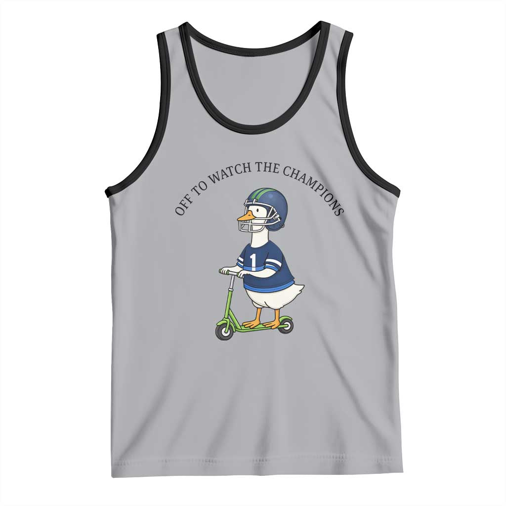 Funny Seattle Goose 2026 Tank Top Off To Watch The Champions TS14 Athletic Heather Black Print Your Wear