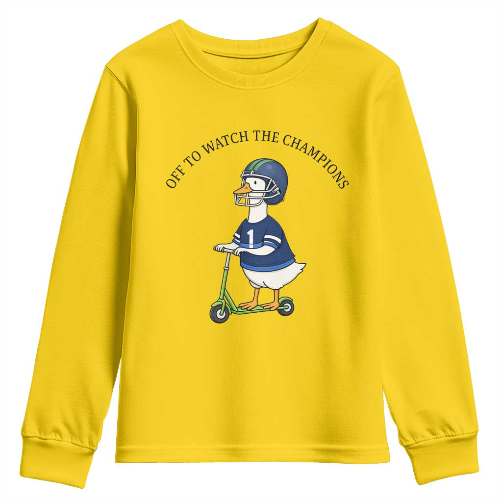 Funny Seattle Goose 2026 Youth Sweatshirt Off To Watch The Champions TS14 Daisy Print Your Wear