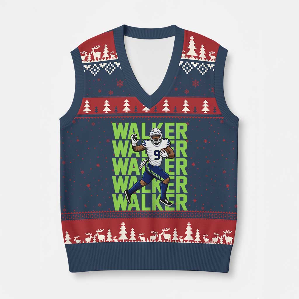 Seattle Championship 2026 V-Neck Knit Sweater Vest TS14 Navy Red Print Your Wear