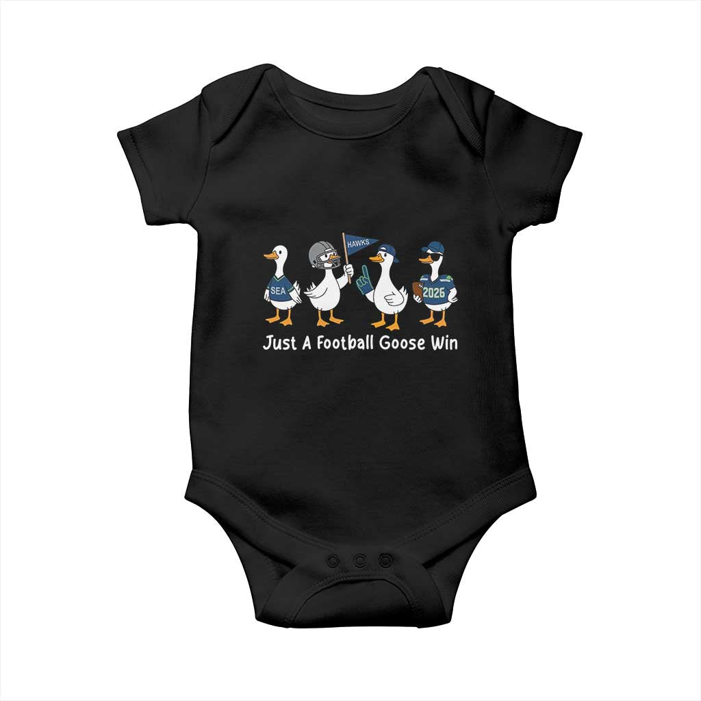 Seattle 2026 Baby Onesie Just A Football Goose Win TS14 Black Print Your Wear
