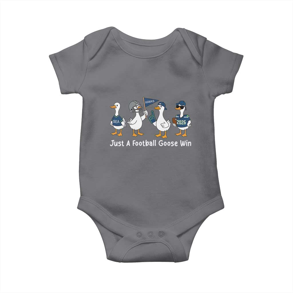 Seattle 2026 Baby Onesie Just A Football Goose Win TS14 Charcoal Print Your Wear