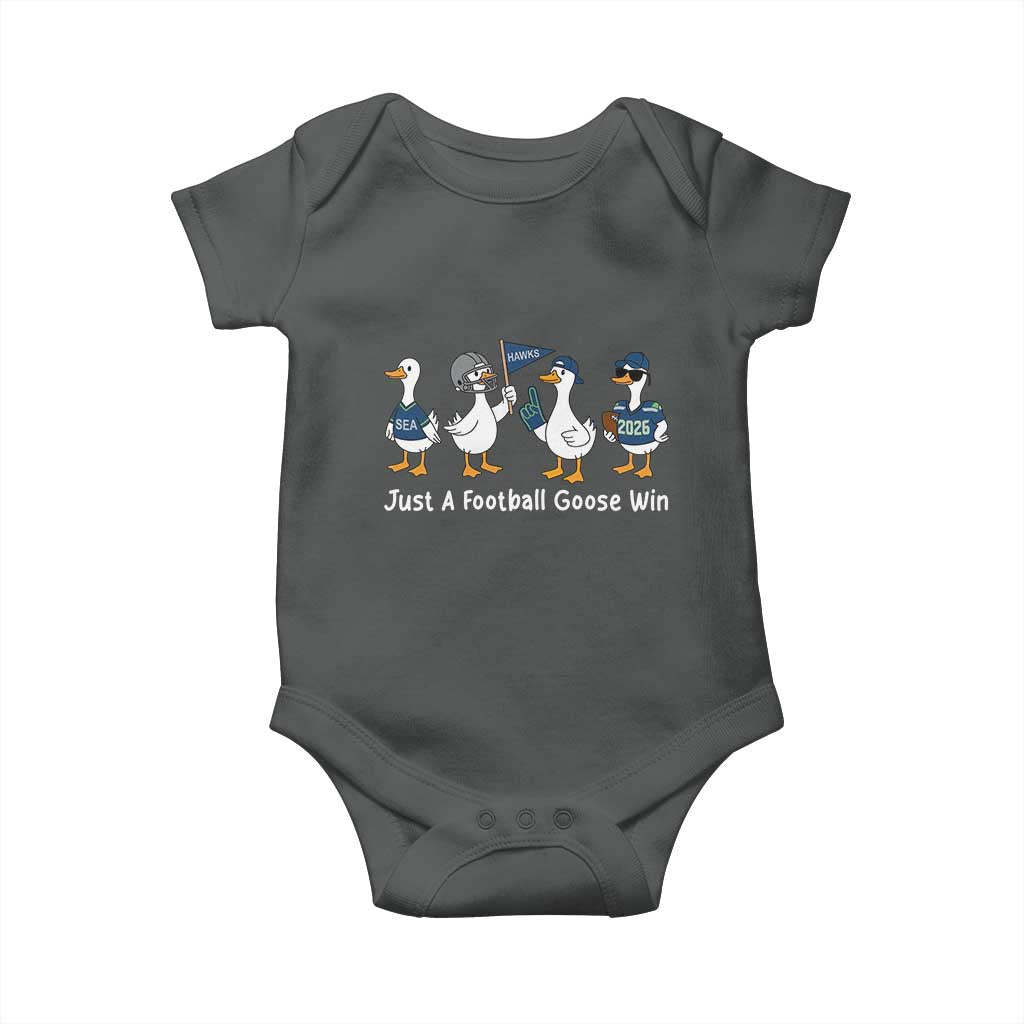 Seattle 2026 Baby Onesie Just A Football Goose Win TS14 Dark Heather Print Your Wear