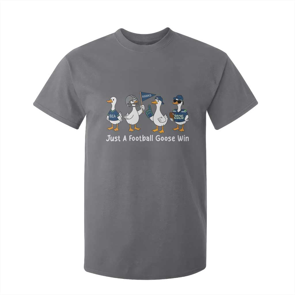 Seattle 2026 T Shirt For Kid Just A Football Goose Win TS14 Charcoal Print Your Wear