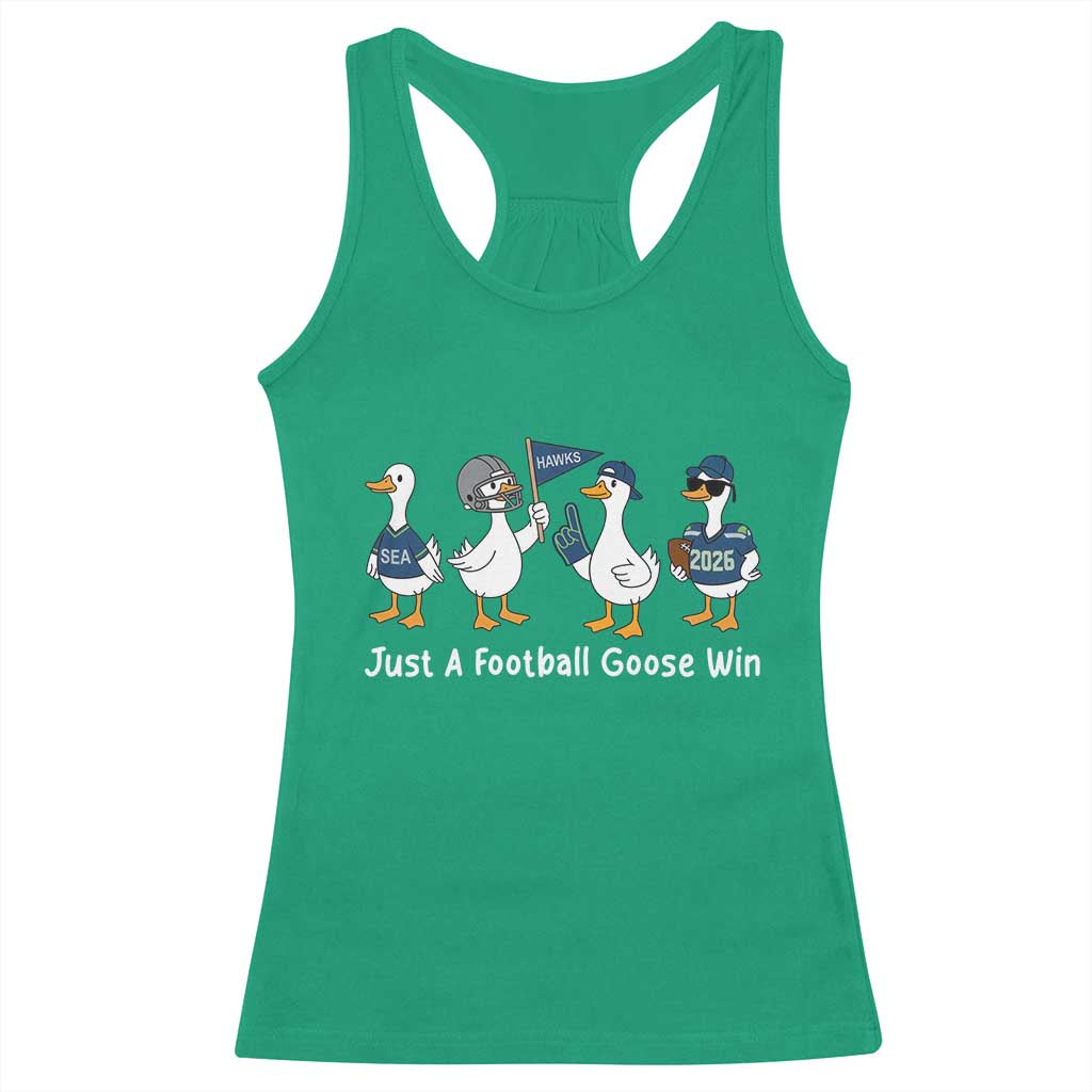 Seattle 2026 Racerback Tank Top Just A Football Goose Win TS14 Irish Green Print Your Wear