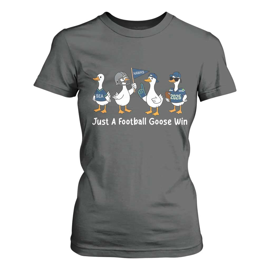 Seattle 2026 T Shirt For Women Just A Football Goose Win TS14 Dark Heather Print Your Wear