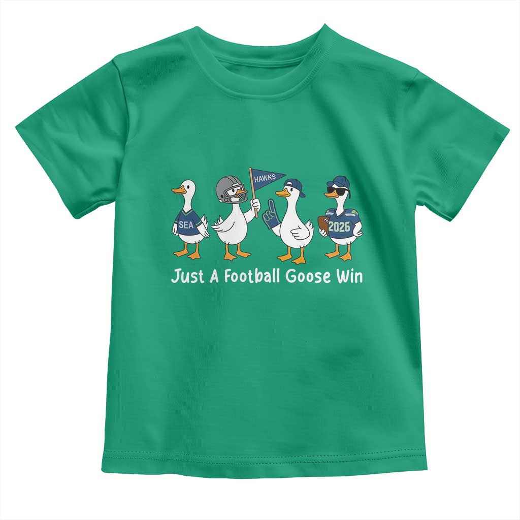 Seattle 2026 Toddler T Shirt Just A Football Goose Win TS14 Irish Green Print Your Wear