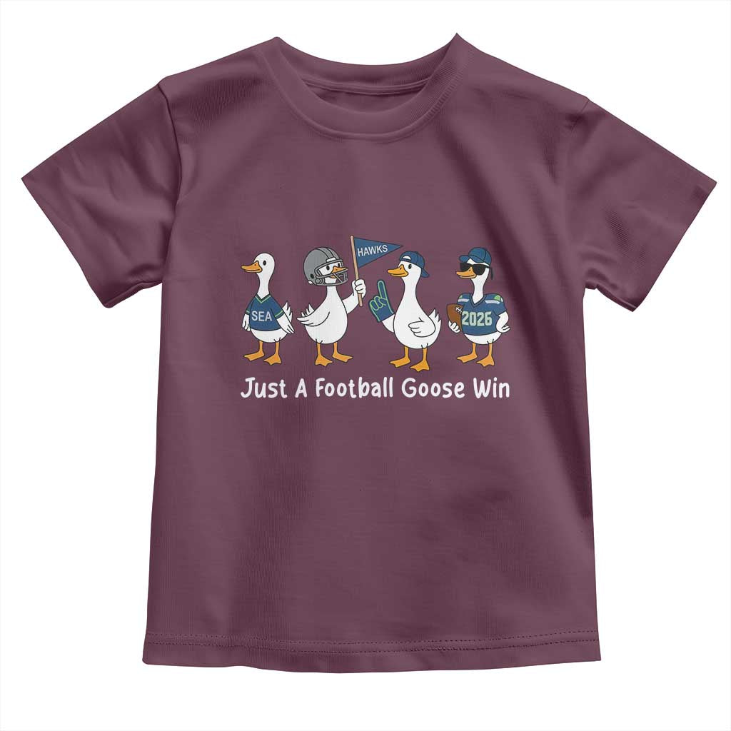 Seattle 2026 Toddler T Shirt Just A Football Goose Win TS14 Maroon Print Your Wear