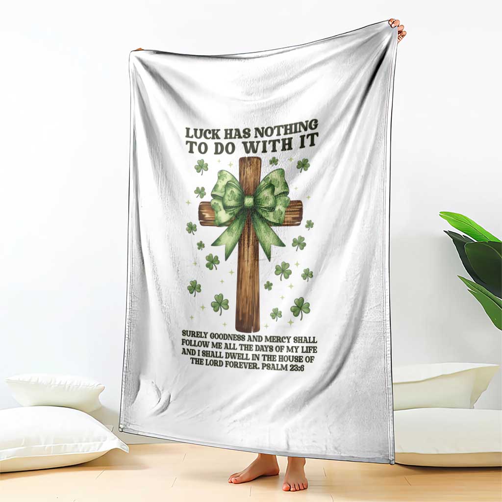 Faith Over Luck St Patrick's Day Throw Blanket Christian Jesus Bible Verse Psalm 23 TS14 Print Your Wear