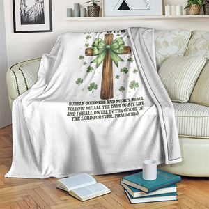 Faith Over Luck St Patrick's Day Throw Blanket Christian Jesus Bible Verse Psalm 23 TS14 Print Your Wear